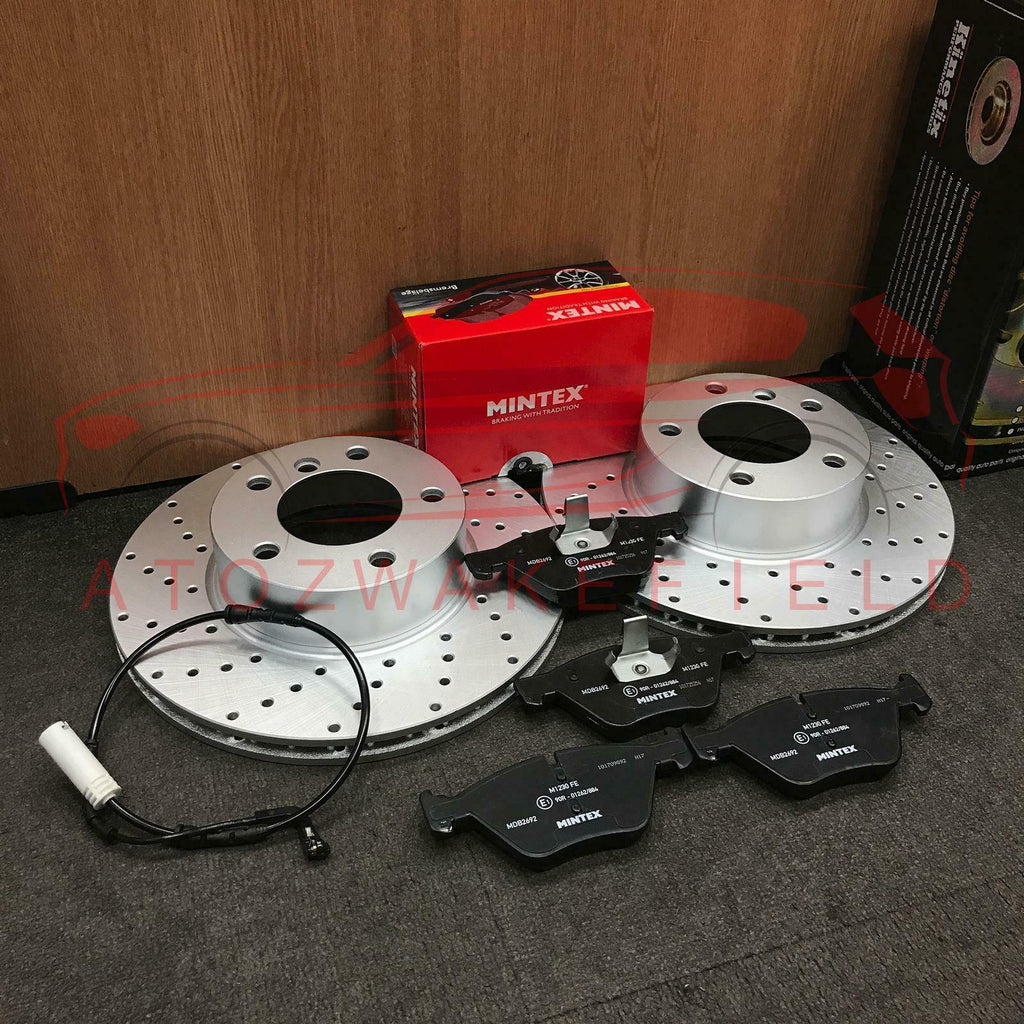 FOR BMW 3 SERIES 320d E90 E91 E92 E93 DRILLED FRONT BRAKE DISCS MINTEX PADS 300m