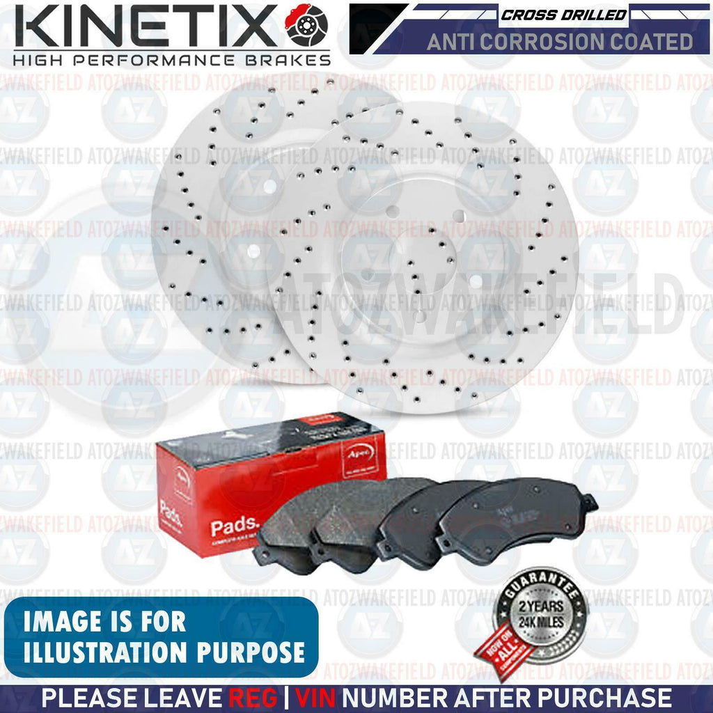 FOR BMW 2 SERIES F45 FRONT DRILLED PERFORMANCE BRAKE DISCS PADS WIRE 330mm