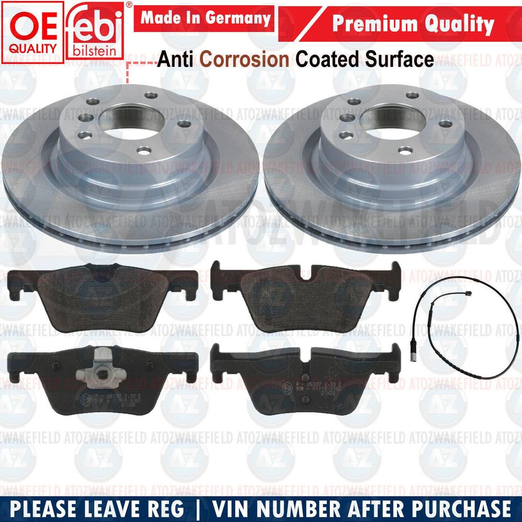 FOR BMW 3 SERIES (-2018) 320d F30 F31 FEBI REAR BRAKE DISCS PADS SENSOR 300mm