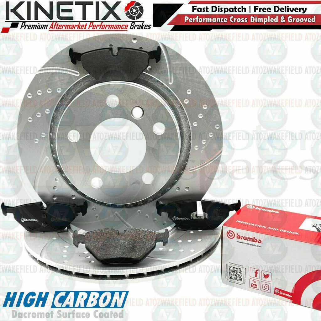 FOR BMW 3 SERIES 325Ci E46 REAR DIMPLED GROOVED BRAKE DISCS BREMBO PADS 294mm