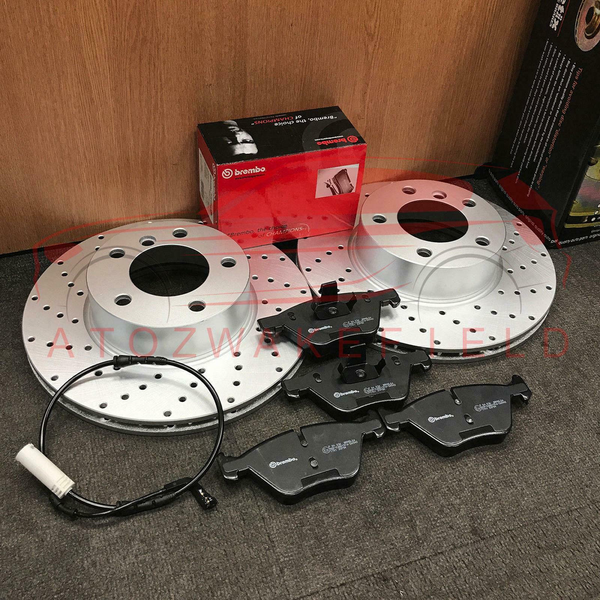 FOR BMW 1 3 SERIES Z4 CROSS DRILLED FRONT BRAKE DISCS BREMBO PADS SENSOR 300mm