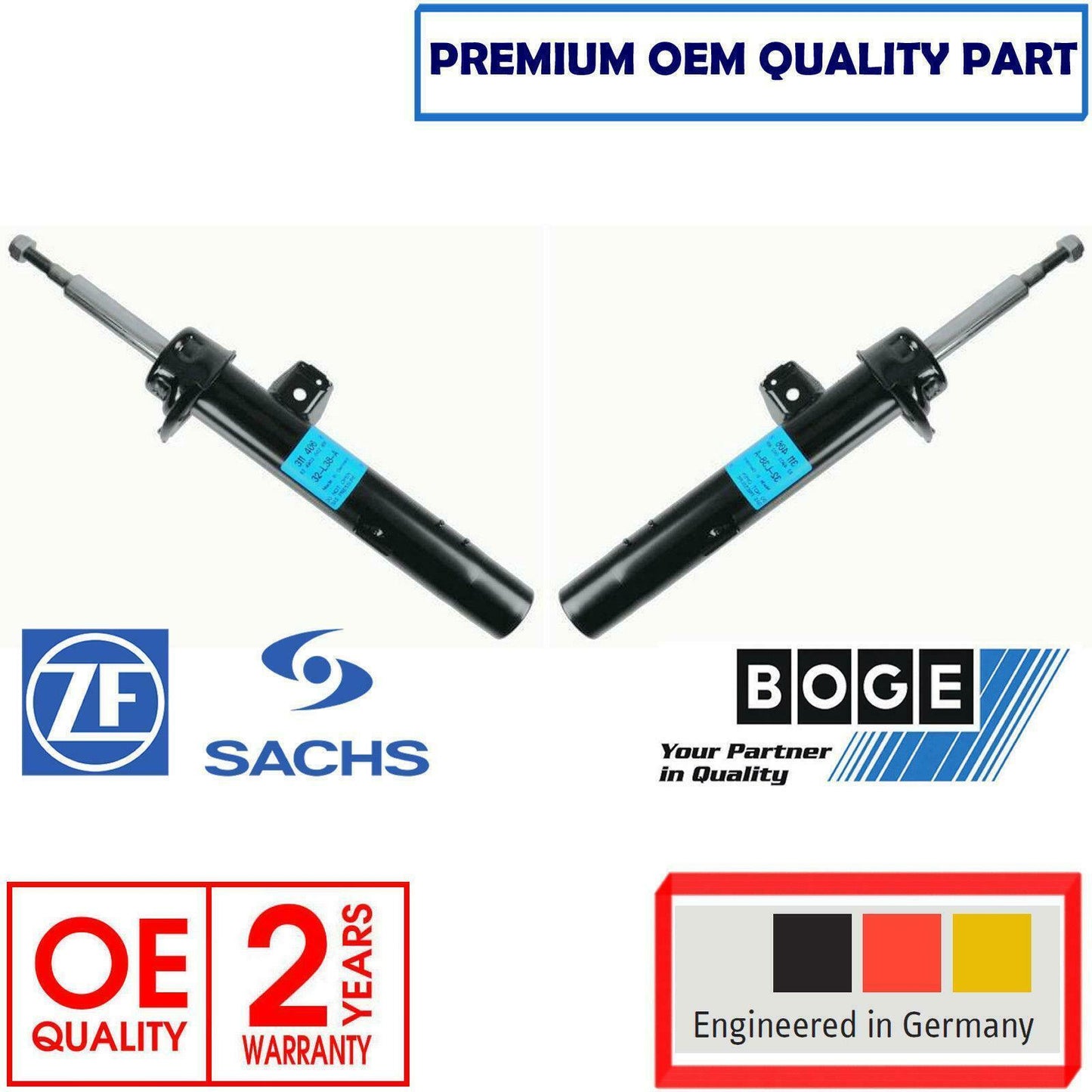 FOR BMW 3 SERIES E90 E91 E92 E93 2 X FRONT AXLE GAS SHOCKERS SHOCKS ABSORBERS LR