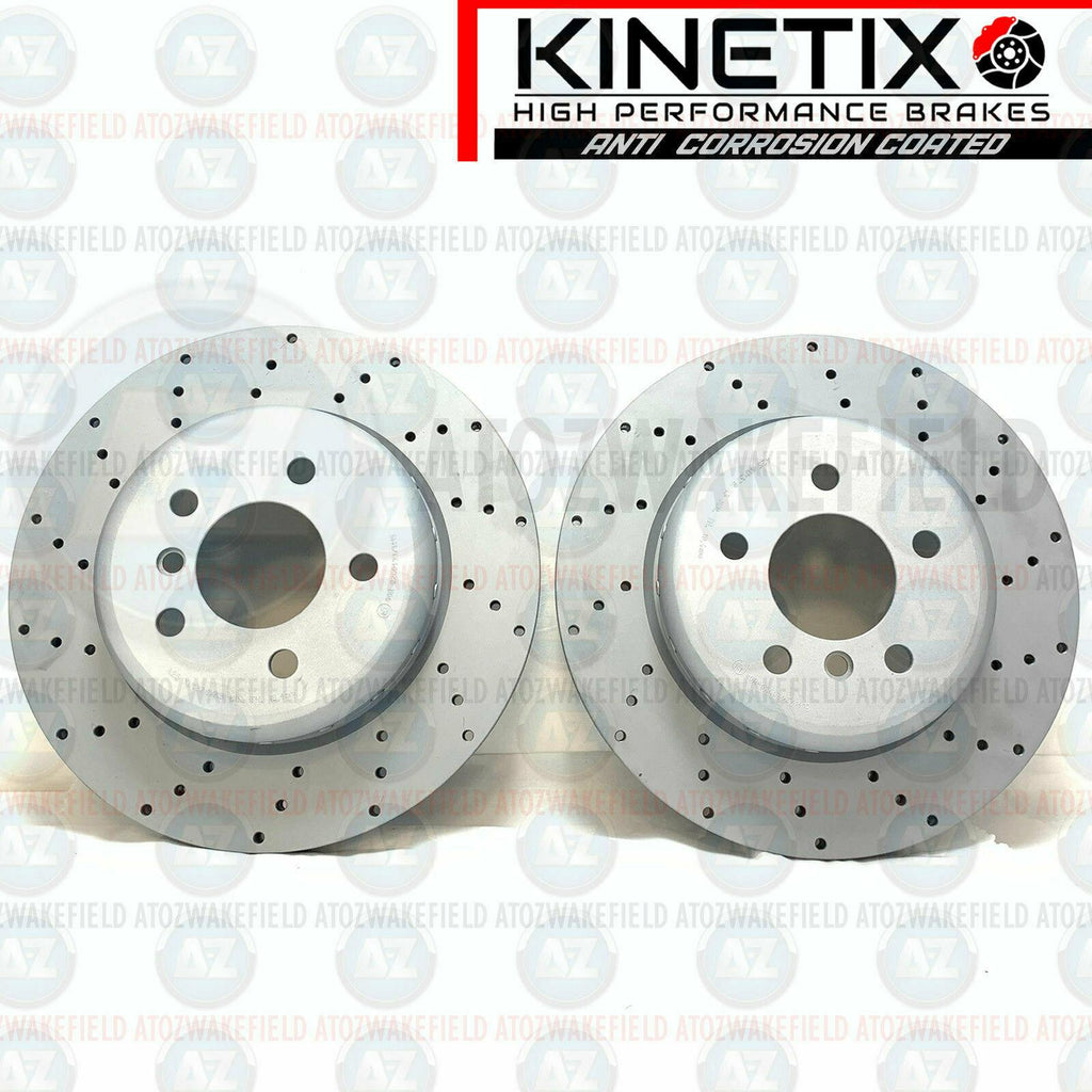 FOR BMW 3 4 SERIES M SPORT FRONT CROSS DRILLED BRAKE DISCS PAIR 370mm
