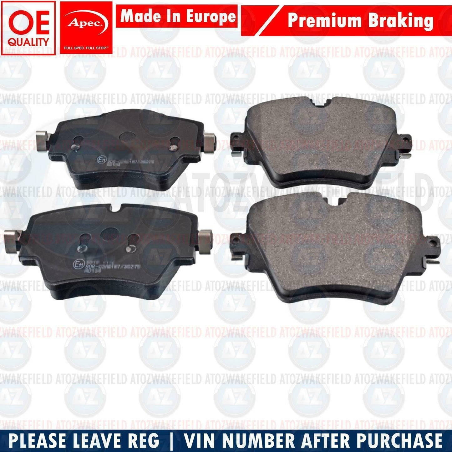 FOR BMW 5 SERIES 518d 520i 520d FRONT PREMIUM APEC BRAKE PADS WIRE SENSOR *330m*
