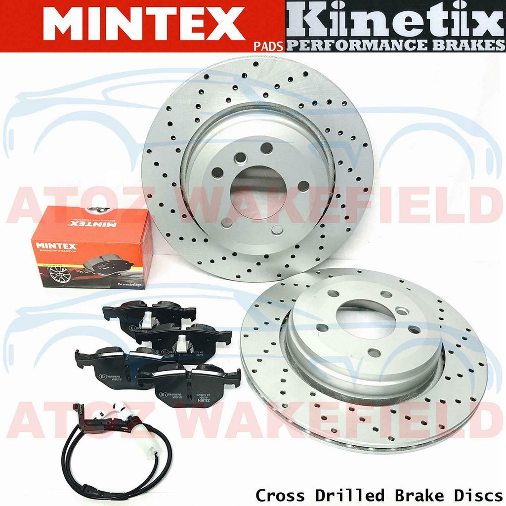 FOR BMW 5/6 SERIES E60 E61 E63 E64 REAR BRAKE DISCS MINTEX PADS SENSOR 320mm