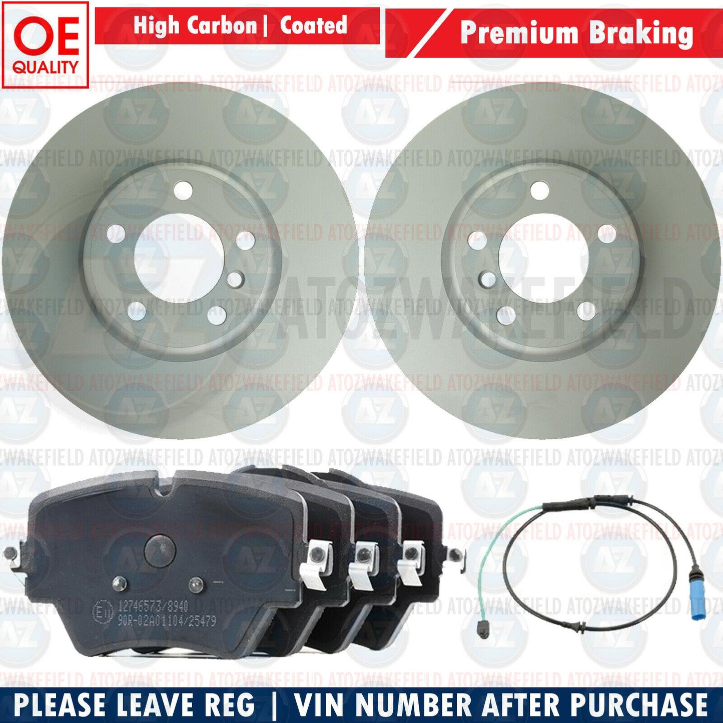 FOR BMW 518d 520d 525d 520i G30 G31 FRONT BRAKE DISCS PADS WEAR SENSOR 330mm