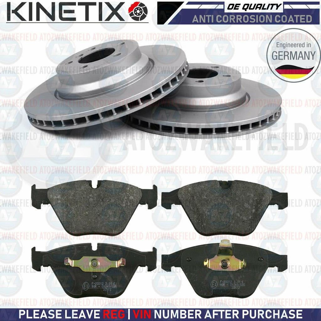 FOR BMW 7 SERIES E65 E66 E67 FRONT COATED BRAKE DISCS PLATINUM PD PADS 348mm