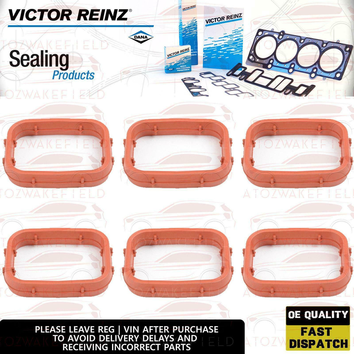FOR BMW GENUINE VICTOR REINZ INLET MANIFOLD GASKET SET 11627796480 11622248287