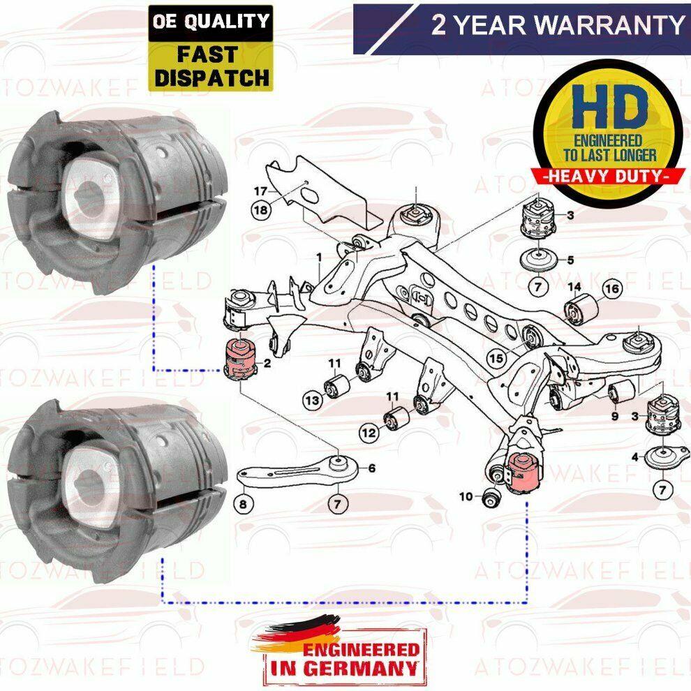 FOR BMW E81 E84 E87 E82 E88 E90 E91 E92 E93 REAR AXLE SUBFRAME MOUNTING BUSHES 2