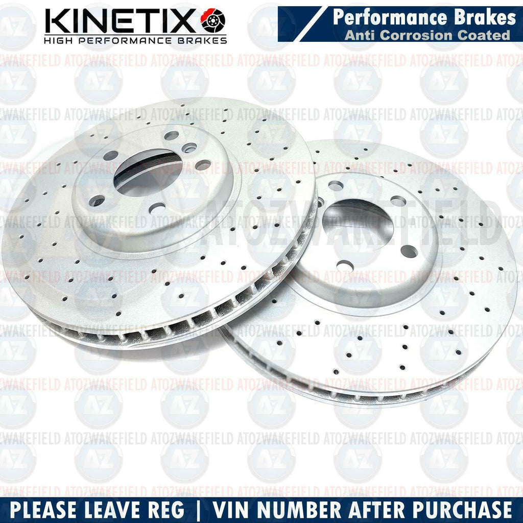 FOR BMW X2 20d 25d F39 2017- FRONT CROSS DRILLED BRAKE DISCS PAIR 330mm