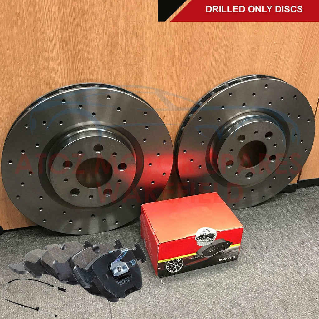 FOR BMW X5 E53 3.0D 4.4 FRONT PERFORMANCE DRILLED BRAKE DISCS PADS WIRE 332mm