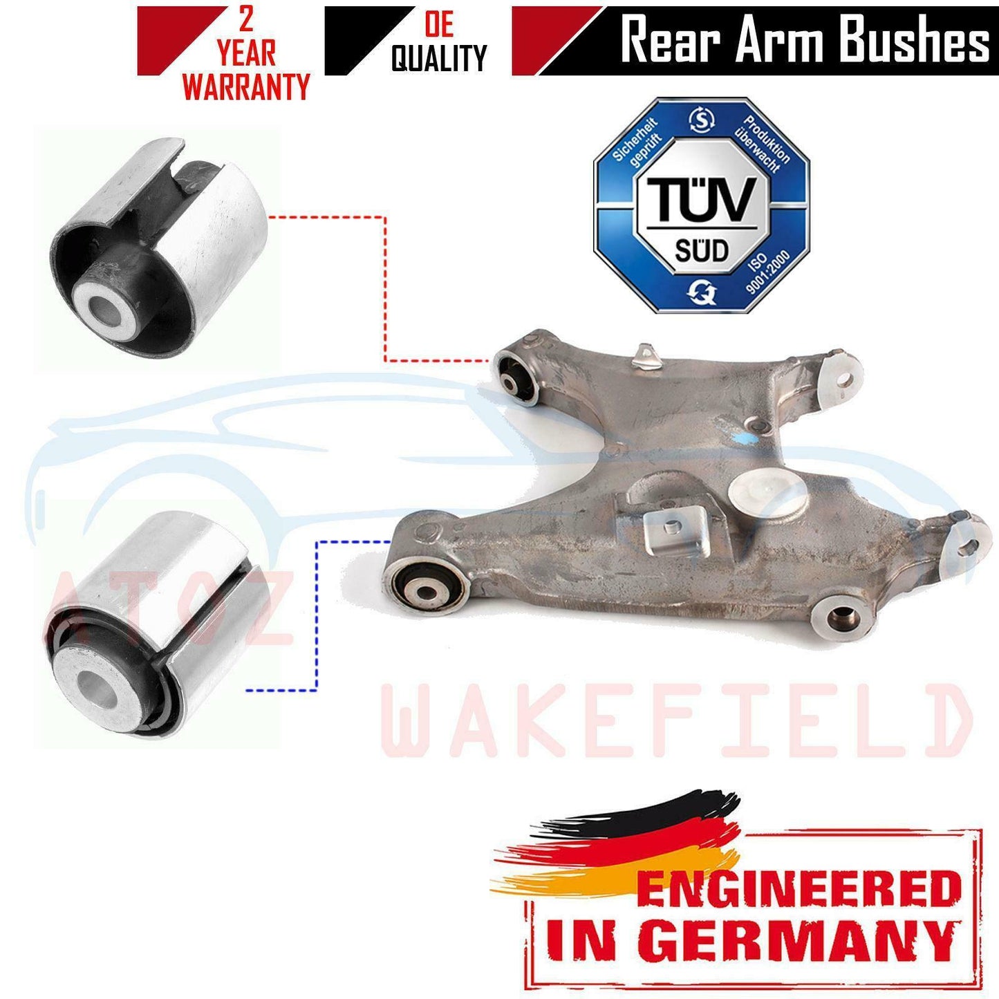 FOR BMW X5 E53 5 6 SERIES REAR AXLE SWING ARM LOWER TRAILING ARM BUSHING KIT