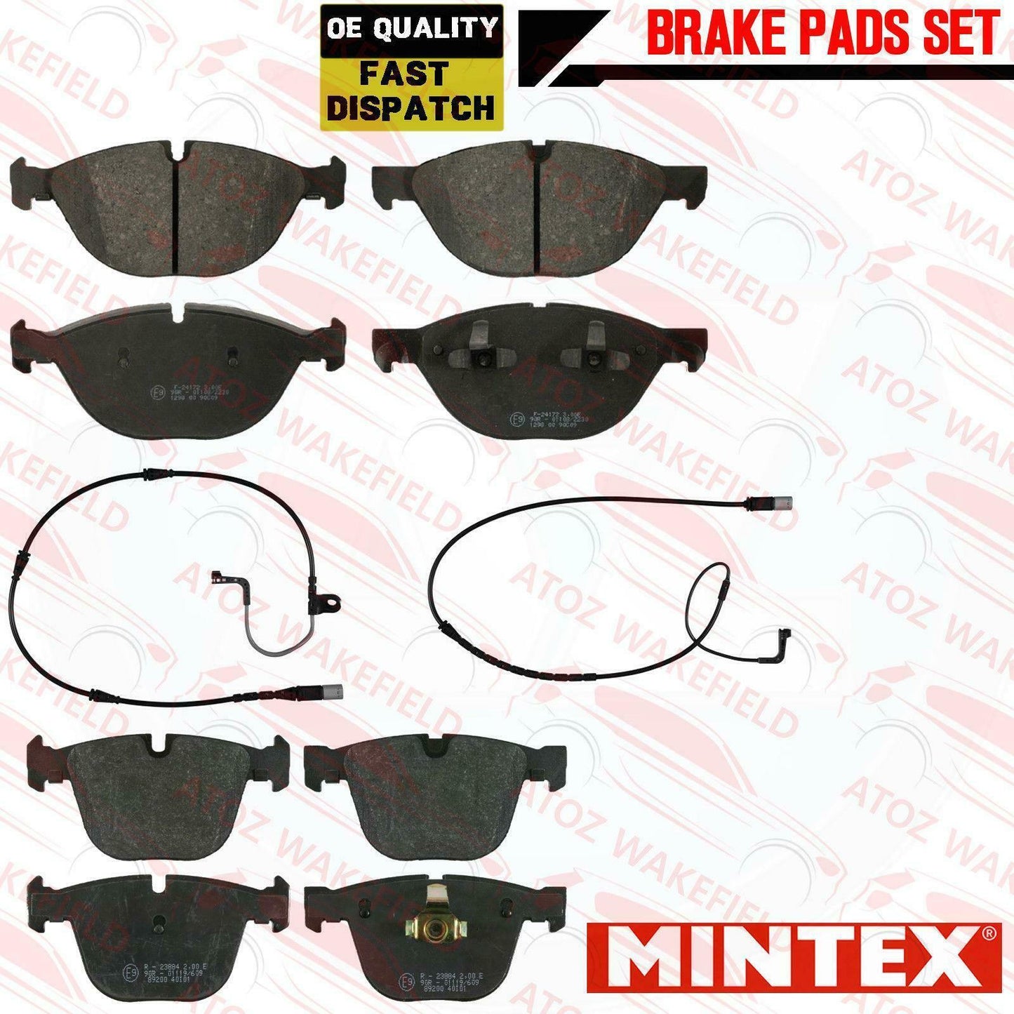 FOR BMW X5 E70 X6 E71 E72 3.0d 35d FRONT REAR MINTEX BRAKE PADS SENSORS KIT
