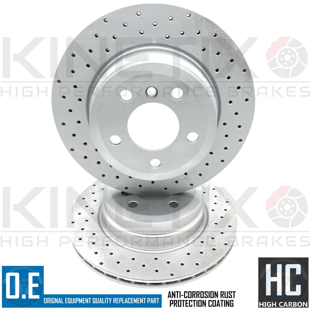 FOR BMW X6 40d M SPORT E71 E72 REAR DRILLED PERFORMANCE BRAKE DISCS 320mm