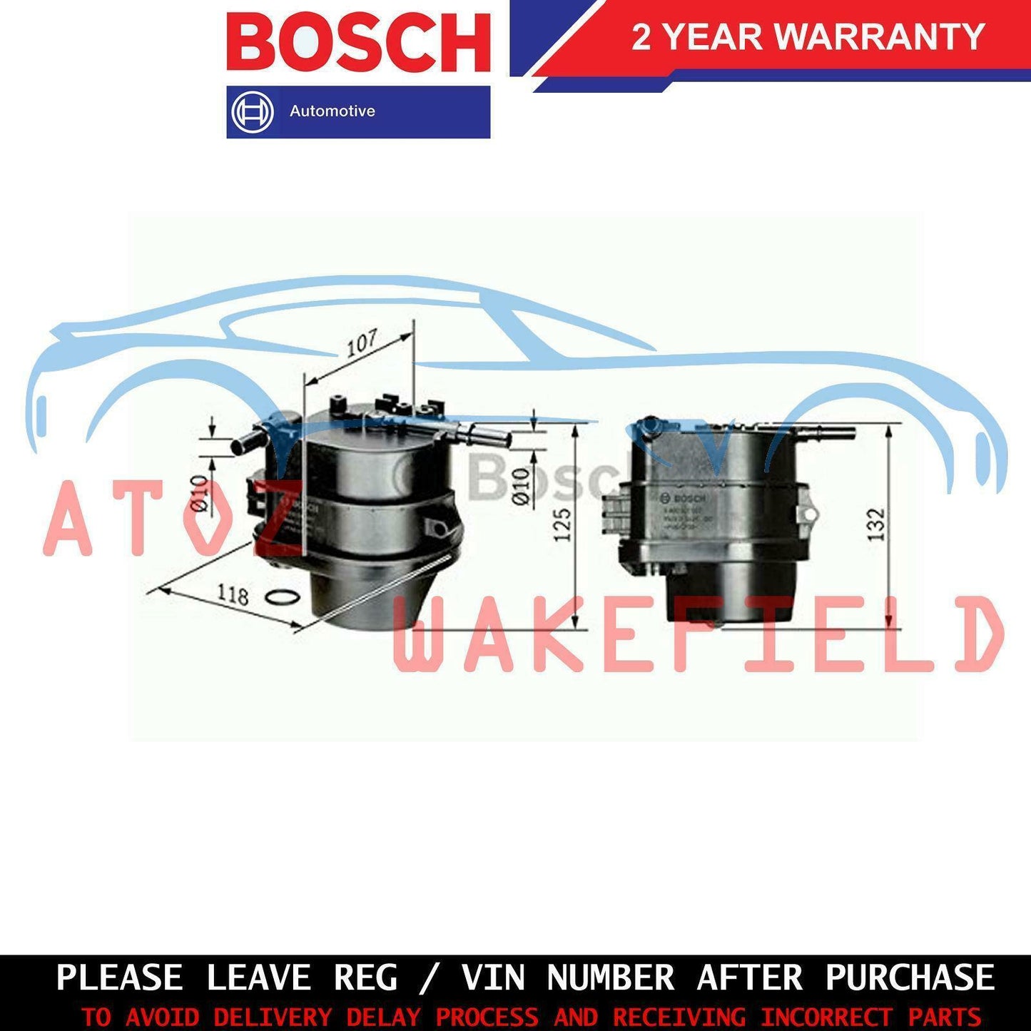 FOR CITROEN C1 C2 C3 NEMO 1.4 HDi DIESEL FUEL FILTER HOUSING GENUINE BOSCH