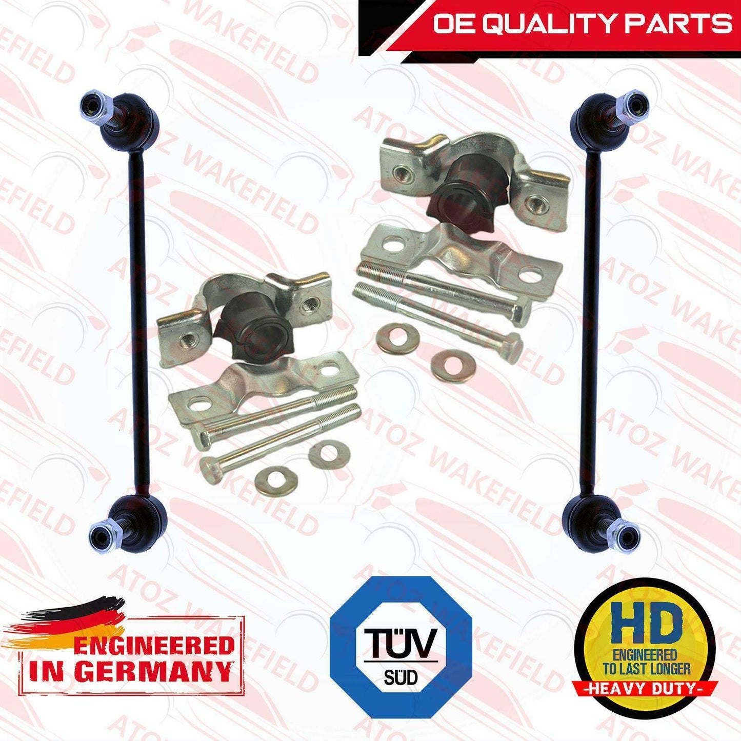 FOR FIAT SCUDO 07- FRONT ANTIROLL BAR LINKS D BUSH CLAMPS BOLTS REPAIR KIT