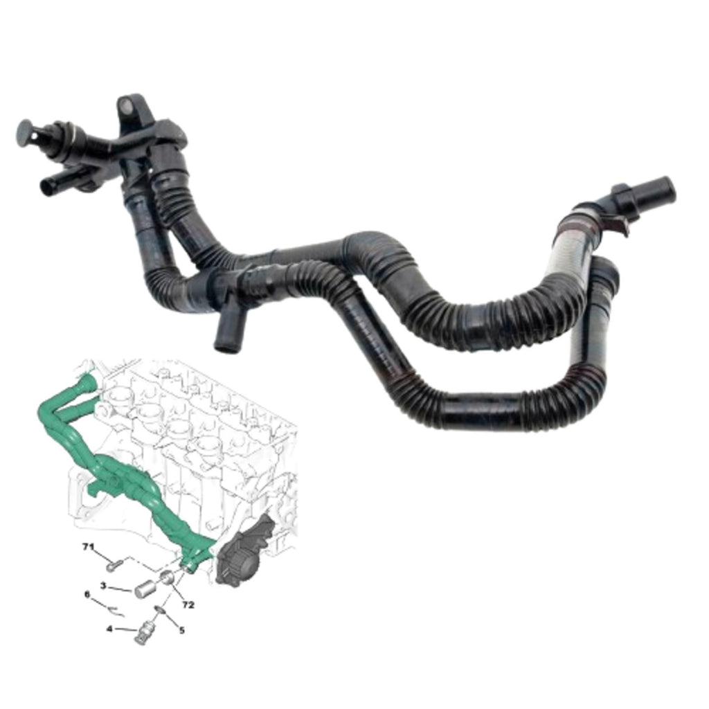 FOR CITROEN FORD MAZDA PEUGEOT 1.6 HDi TDCi UPPER HEATER HOSE UNIT BRAND NEW HQ