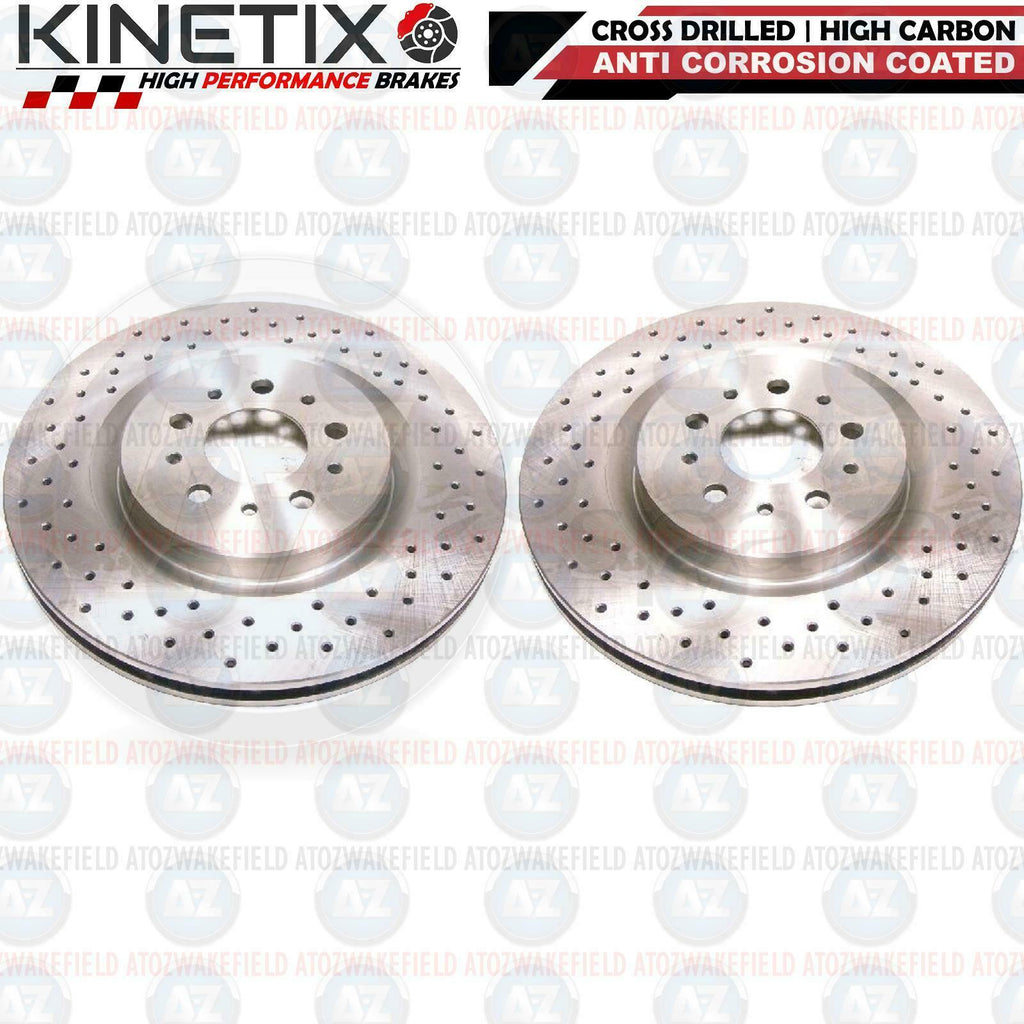 FOR FERRARI 430 F430 FRONT DRILLED PERFORMANCE BRAKE DISCS PAIR 330mm CAST IRON