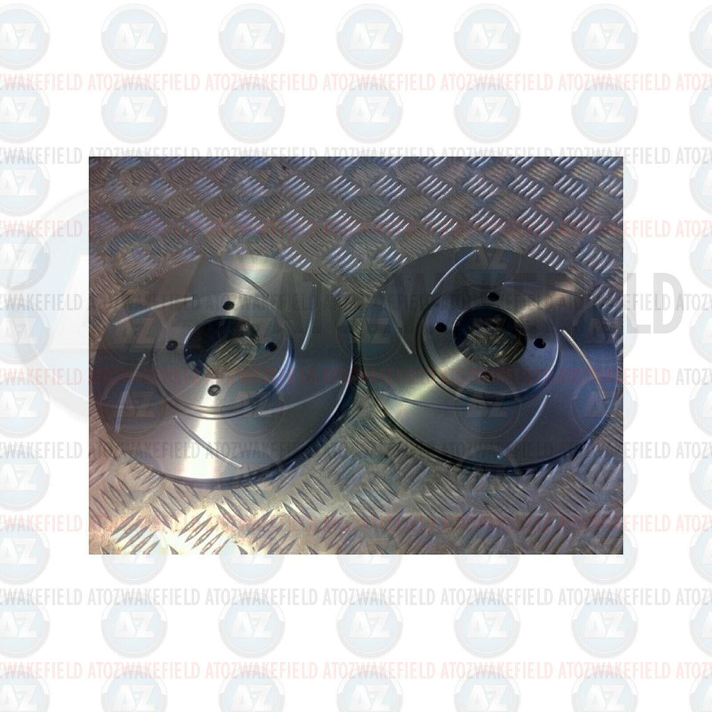 FOR FORD CAPRI 1972-1981 FRONT 6 GROOVED PERFORMANCE BRAKE DISCS PAIR 247mm