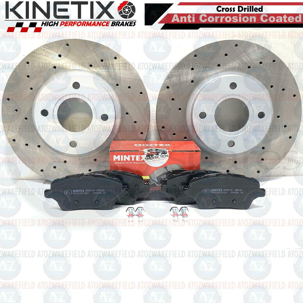 FOR FORD FIESTA MK7 ST180 ST200 FRONT DRILLED PERFORMANCE BRAKE DISCS PADS 278mm