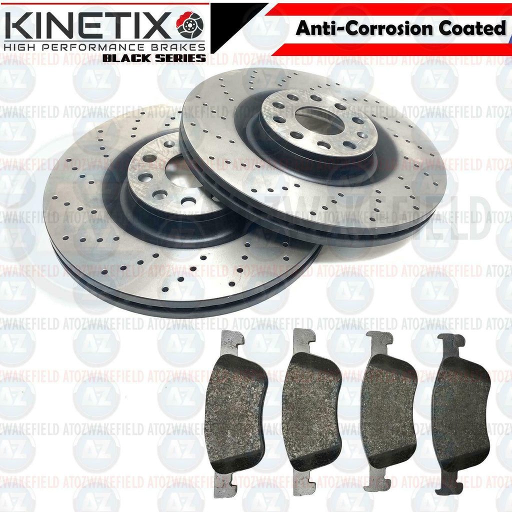 FOR FORD FIESTA ST MK8 FRONT CROSS DRILLED BRAKE DISCS PLATINUM PADS 262mm