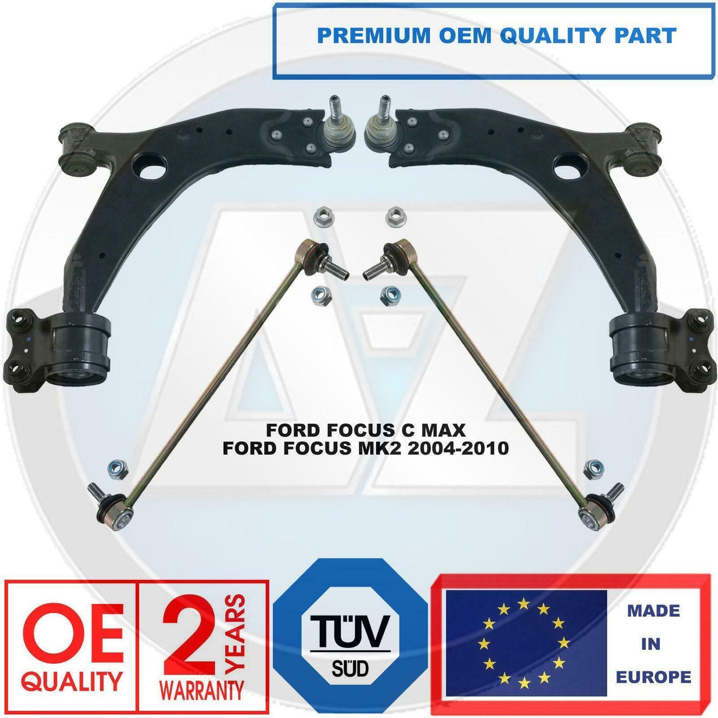 FOR FORD FOCUS MK2 FRONT LOWER SUSPENSION WISHBONE CONTROL ARMS BUSHES LINKS 18M