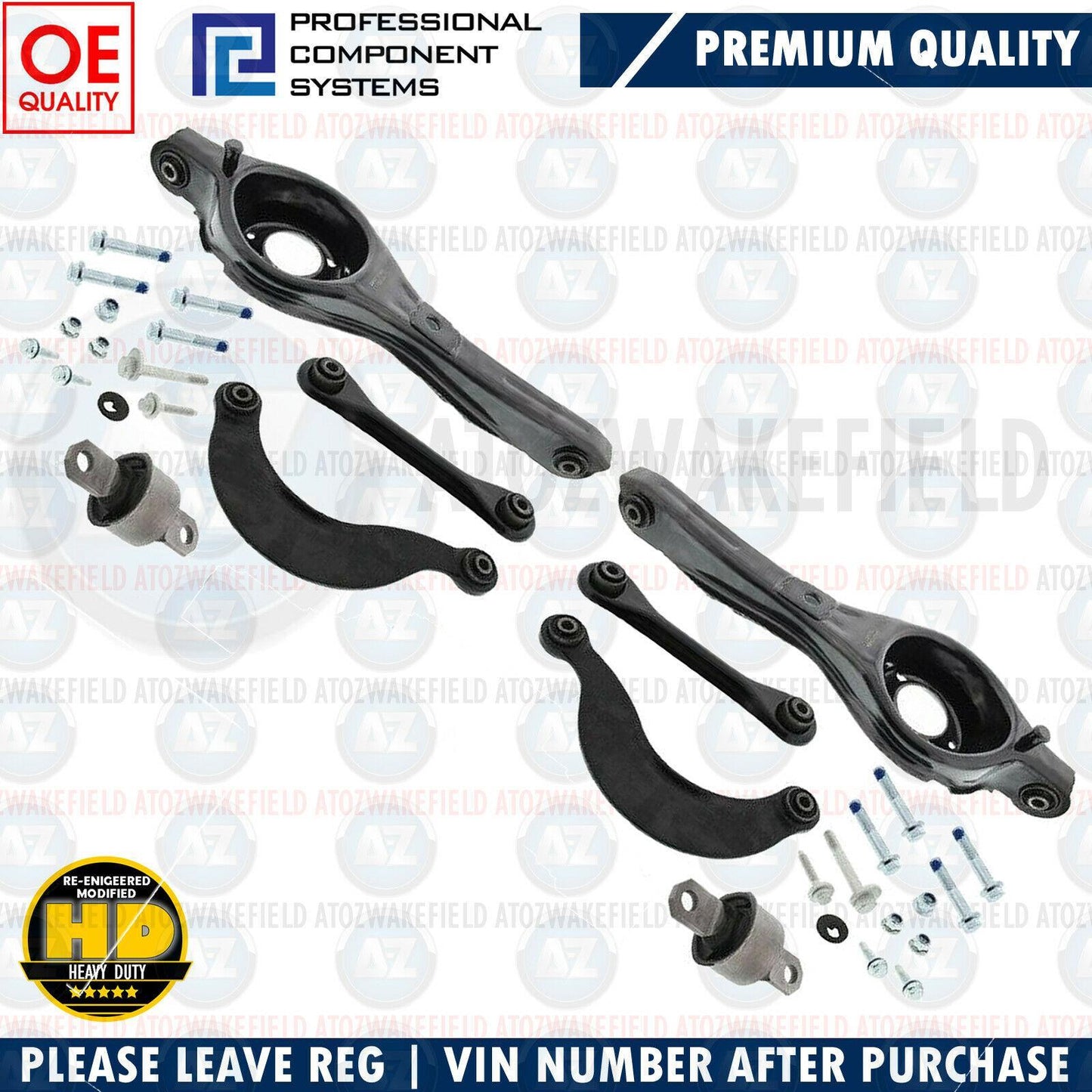 FOR FORD FOCUS MK2 REAR UPPER LOWER SUSPENSION TRAILING ARMS BUSHES FIXING BOLTS