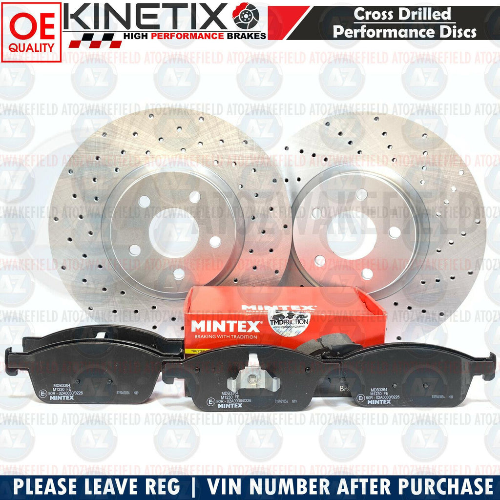 FOR FORD FOCUS ST MK3 FRONT DRILLED PERFORMANCE COATED BRAKE DISCS PADS 320mm
