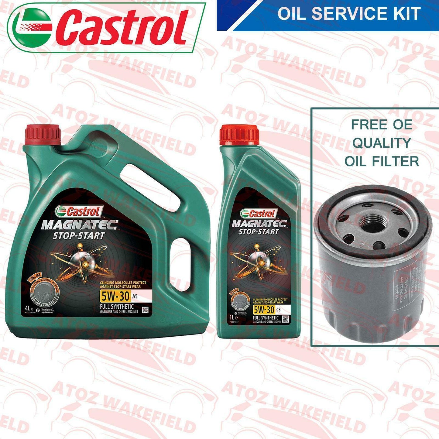 FOR FORD MUSTANG 2.3 ECOBOOST SERVICE OIL FILTER CASTROL 5W-30 A5
