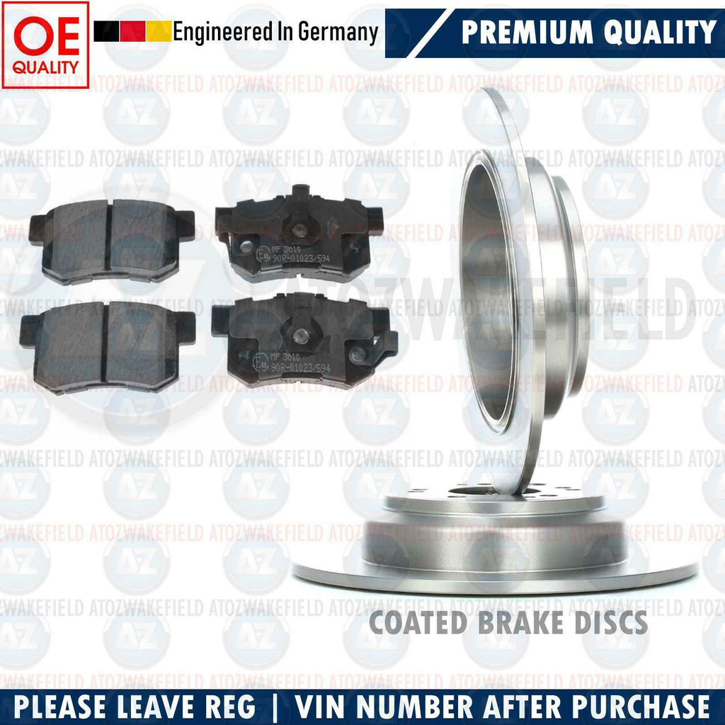 FOR HONDA ACCORD 2008- REAR SOLID COATED BRAKE DISCS & PADS 305mm