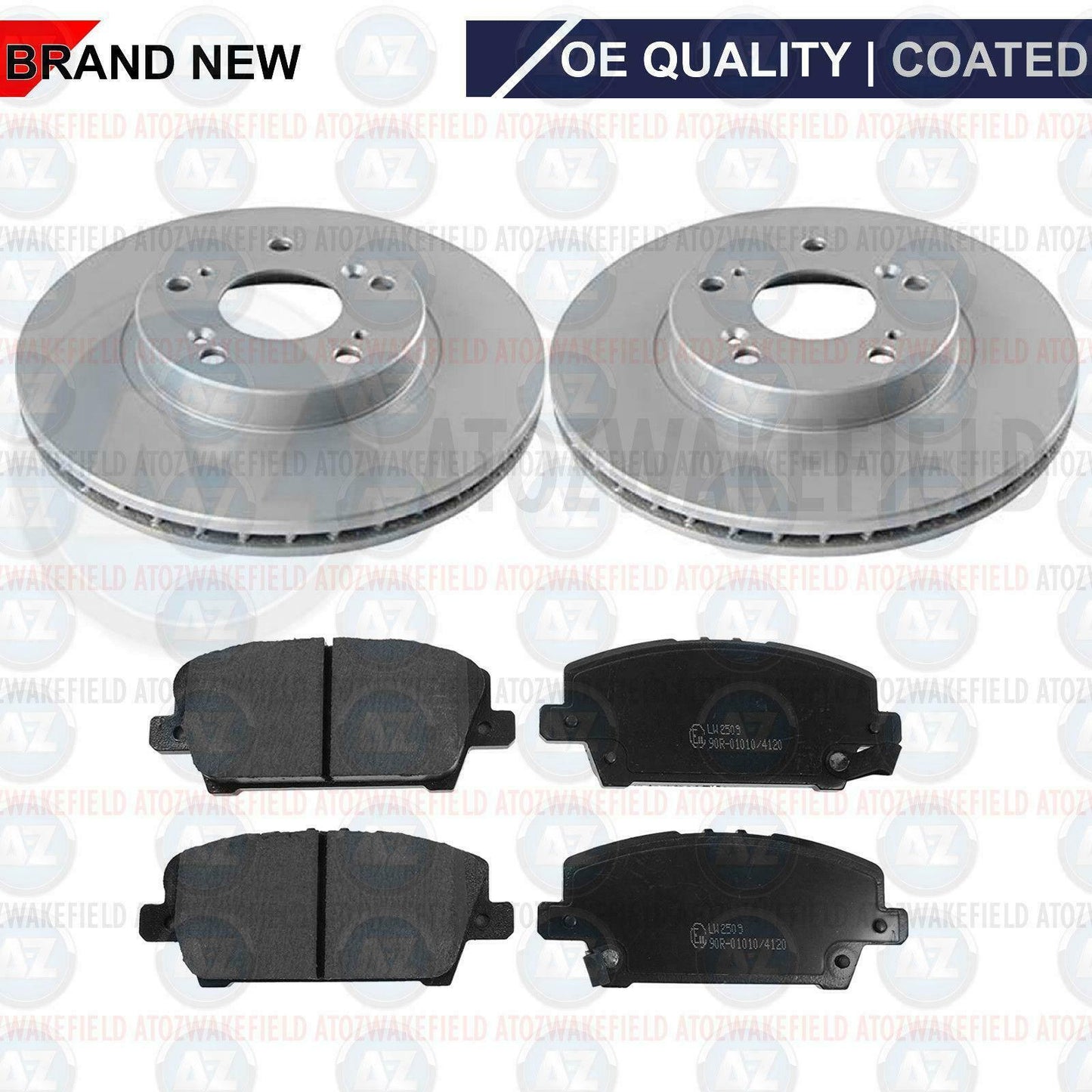 FOR HONDA CIVIC 1.8 TYPE S FRONT COATED BRAKE DISCS PADS SET 282mm 2005-2011