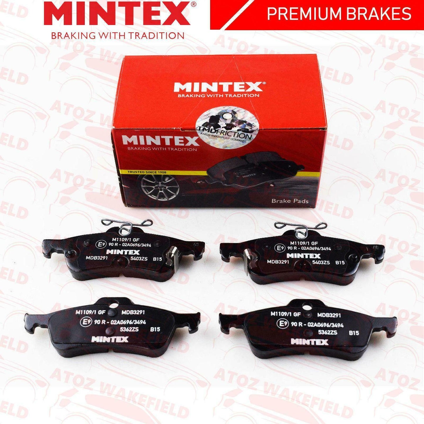 FOR HONDA CIVIC FK FK2 TYPE R 2015- REAR GENUINE MINTEX BRAKE PADS 43022TV0E01