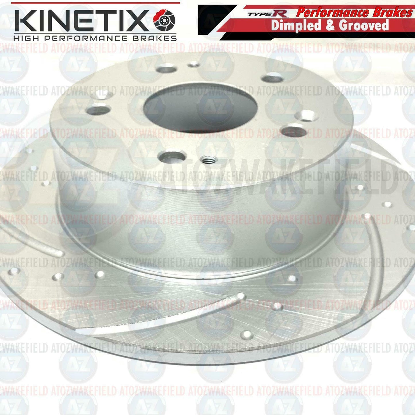 FOR HONDA INTEGRA DC5 TYPE-R REAR KINETIX DIMPLED GROOVED BRAKE DISCS PAIR 260mm