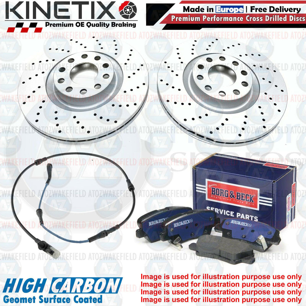 FOR JAGUAR XF R-SPORT REAR DRILLED PERFORMANCE BRAKE DISCS PADS SENSOR 300mm