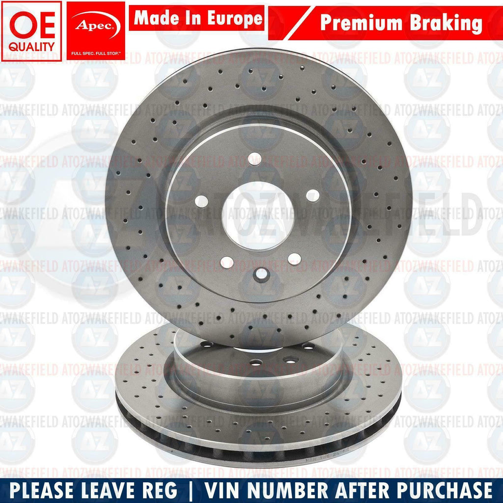 FOR JAGUAR XK8 XK R 4.2 REAR CROSS DRILLED PERFORMANCE BRAKE DISCS PAIR 330mm