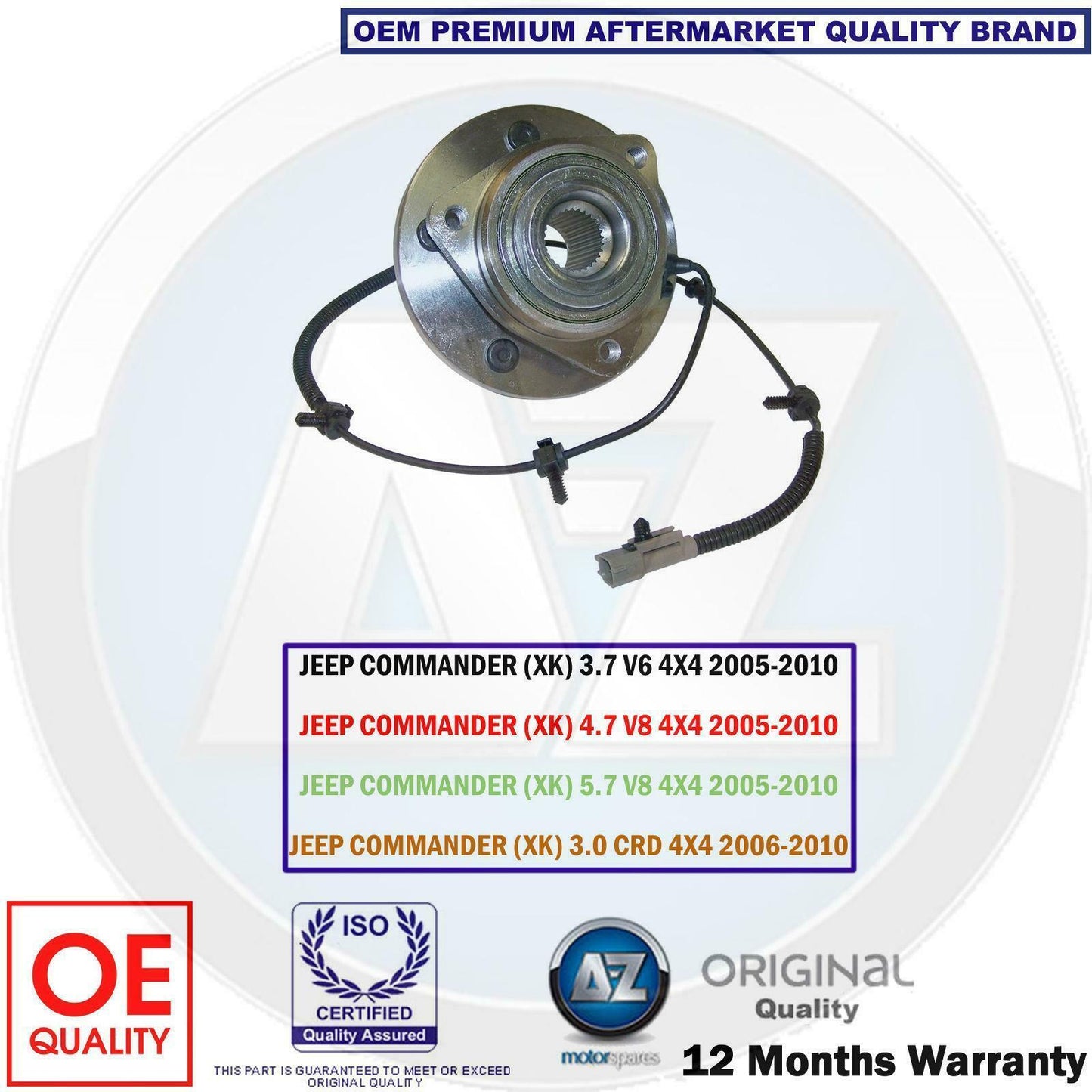 FOR JEEP COMMANDER GRAND CHEROKEE MK3 FRONT WHEEL BEARING HUB ASSEMBLY BRAND NEW