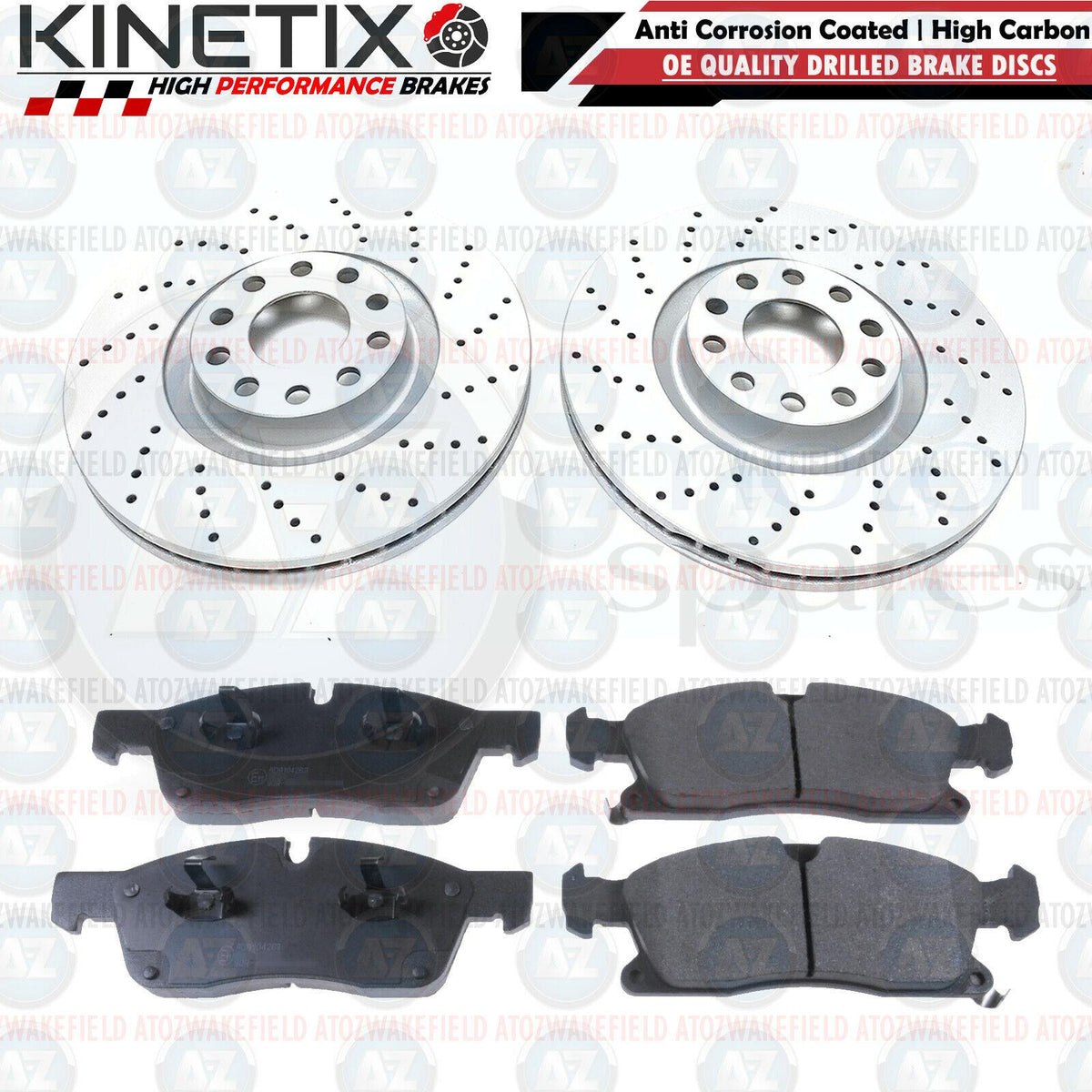 FOR JEEP GRAND CHEROKEE WK WK2 FRONT DRILLED PERFORMANCE BRAKE DISCS PADS 350mm