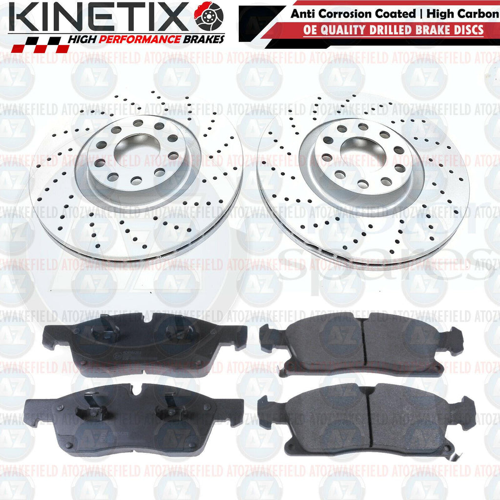 FOR JEEP GRAND CHEROKEE WK WK2 FRONT DRILLED PERFORMANCE BRAKE DISCS PADS 350mm