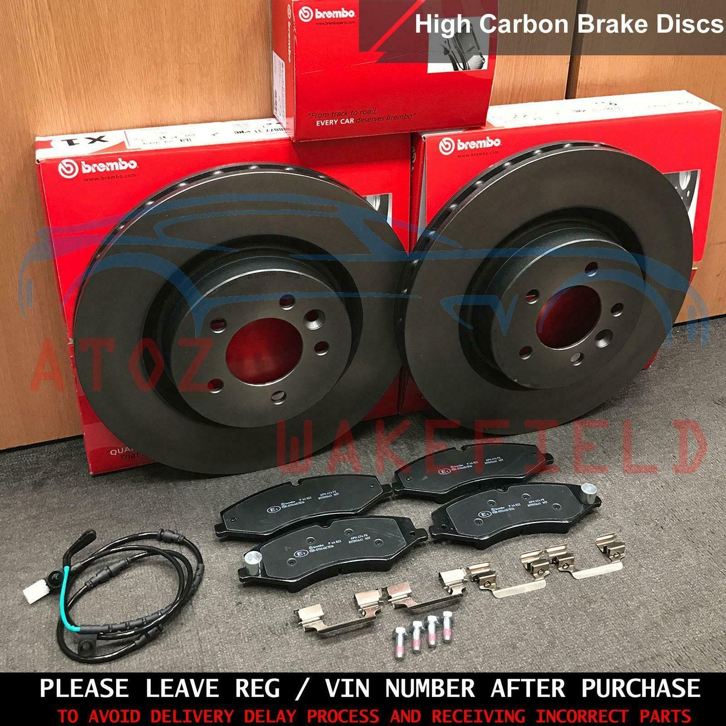 FOR LAND ROVER DISCOVERY 4 SDV6 XS FRONT GENUINE BREMBO BRAKE DISCS PADS SENSOR