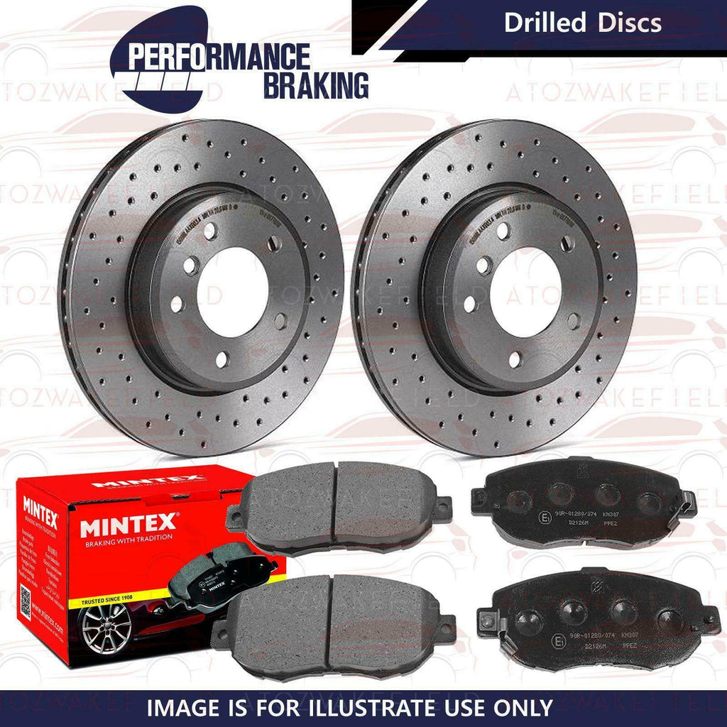 FOR LEXUS IS200 IS300 FRONT CROSS DRILLED SPORTS BRAKE DISCS MINTEX PADS 296mm