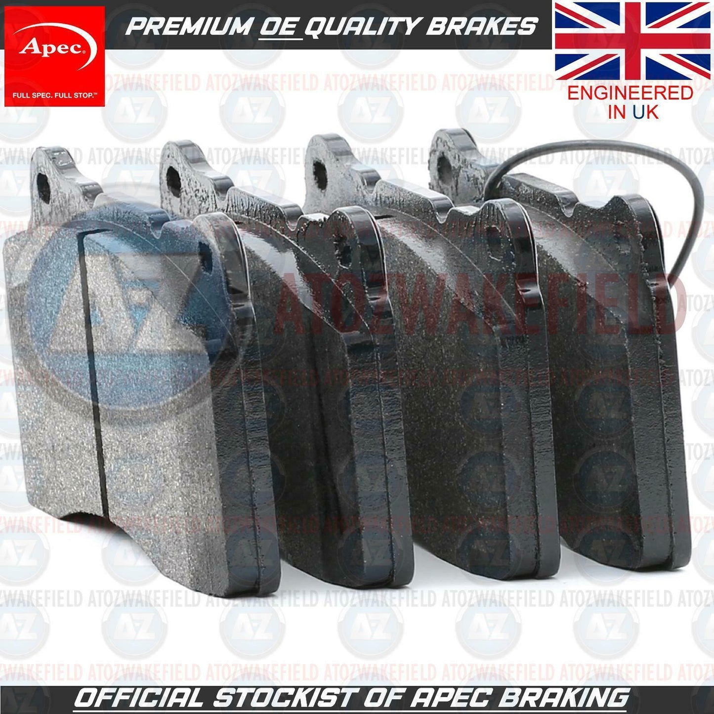 FOR MASERATI GHIBLI 2013- FRONT PREMIUM APEC BRAKE PADS WIRE SENSOR (BREMBO)