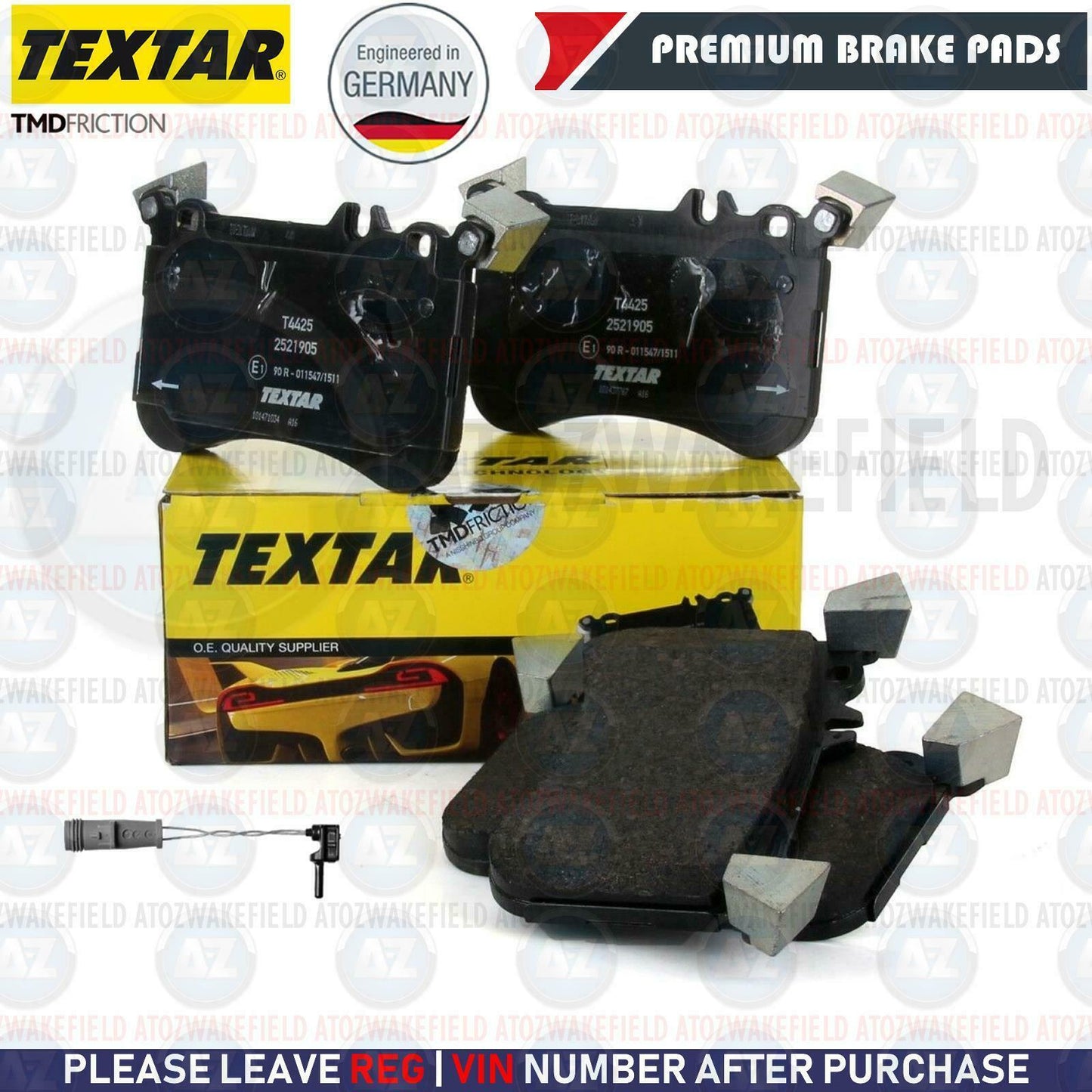 FOR MERCEDES A45 CLA45 GLA45 AMG FRONT REAR TEXTAR BRAKE PADS WIRE SENSOR FR RR