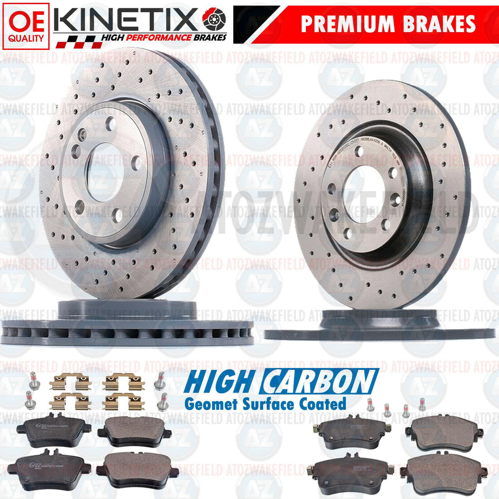 FOR MERCEDES A-CLASS A160 A180 AMG FRONT REAR DRILLED BRAKE DISCS PADS 295m 276m