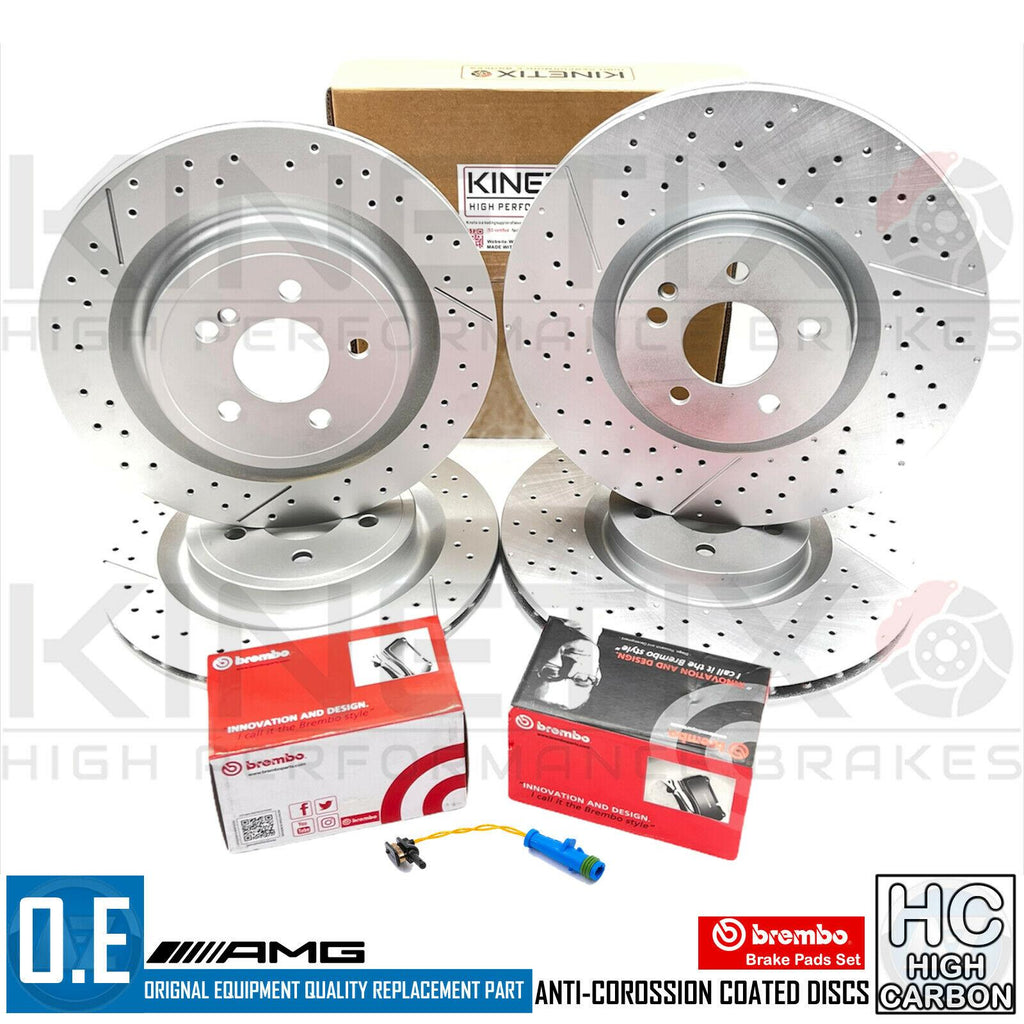 FOR MERCEDES BENZ A45 AMG FRONT REAR BRAKE DISCS BREMBO PADS SENSOR 350mm 330mm