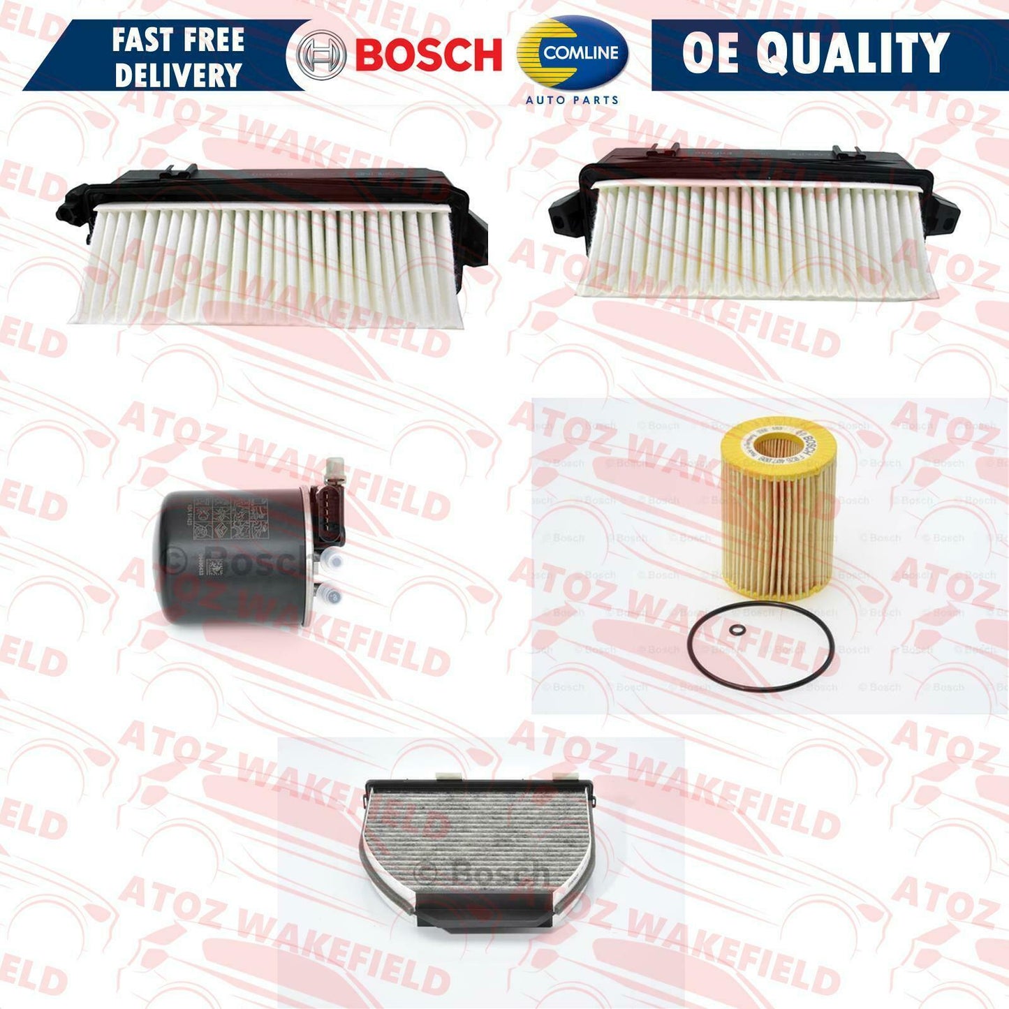 FOR MERCEDES C CLASS C350 CDI AIR OIL DIESEL FUEL FILTER SERVICE KIT SET NEW
