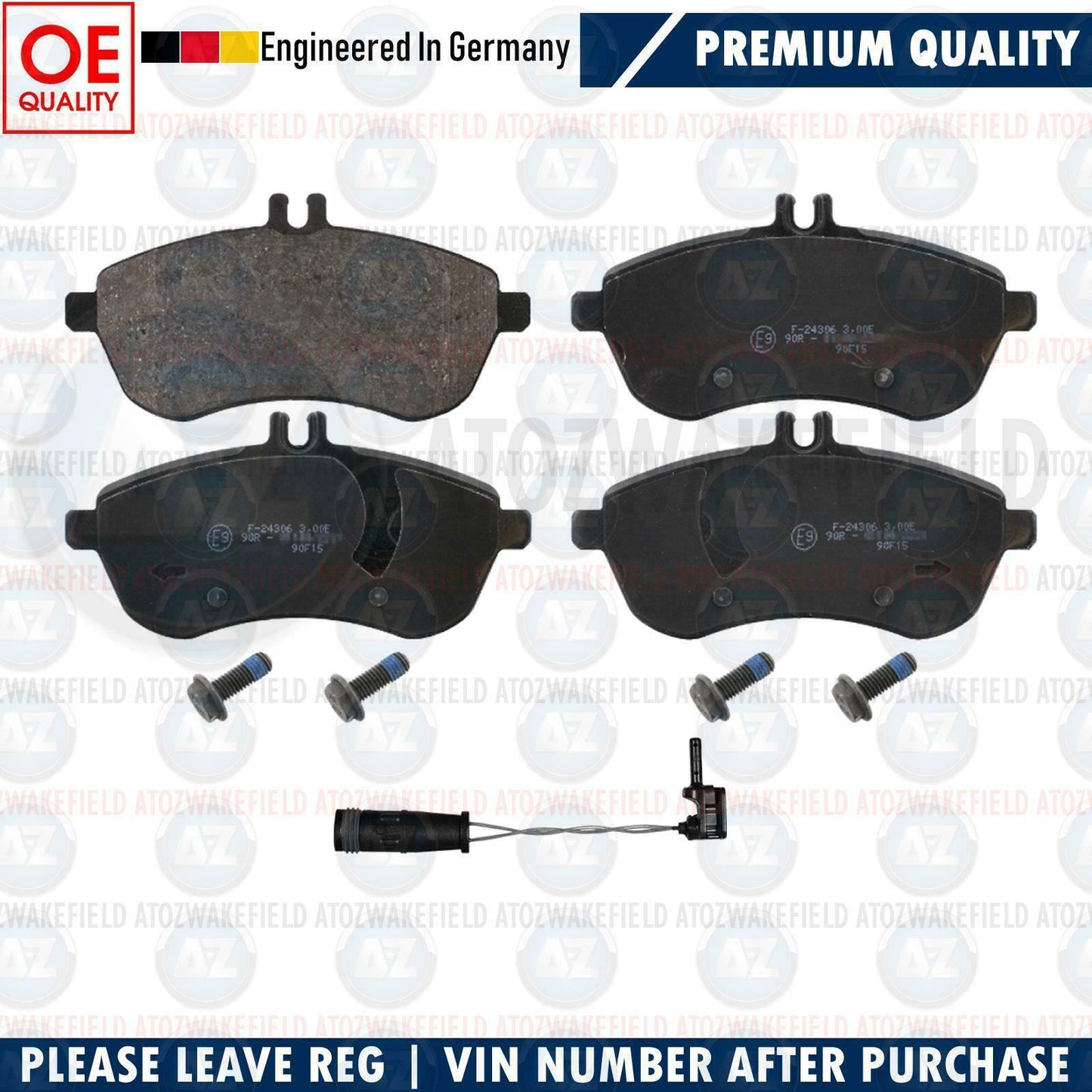 FOR MERCEDES C CLASS PLATINUM FRONT BRAKE PADS WEAR WIRE SENSOR