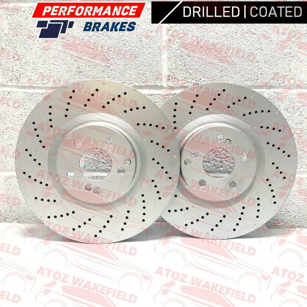 FOR MERCEDES C63 AMG FRONT DRILLED MINTEX BRAKE DISCS 360mm W204 S204 C204 PAIR