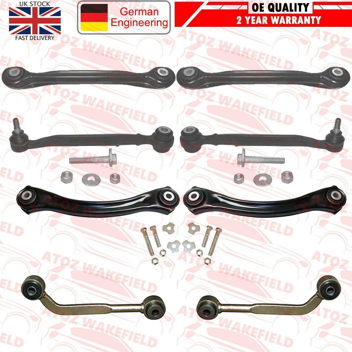 FOR MERCEDES CLK REAR AXLE UPPER LOWER SUSPENSION WISHBONE CONTROL ARM KIT SET