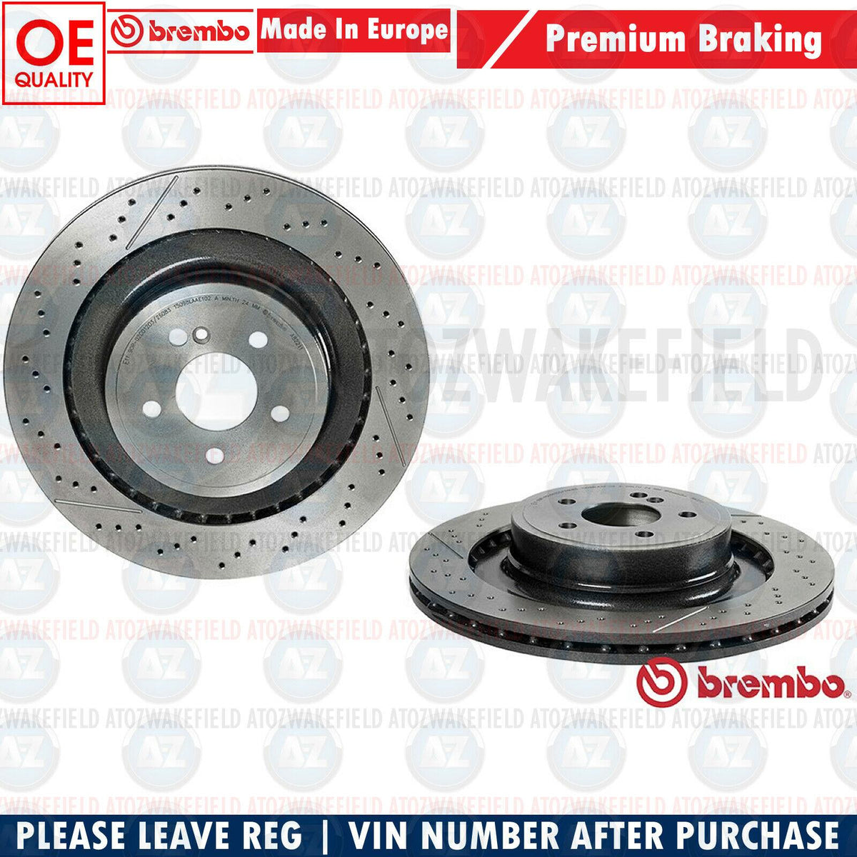 FOR MERCEDES C63 AMG REAR DRILLED GROOVED BRAKE DISCS PADS WIRE SENSOR 360mm