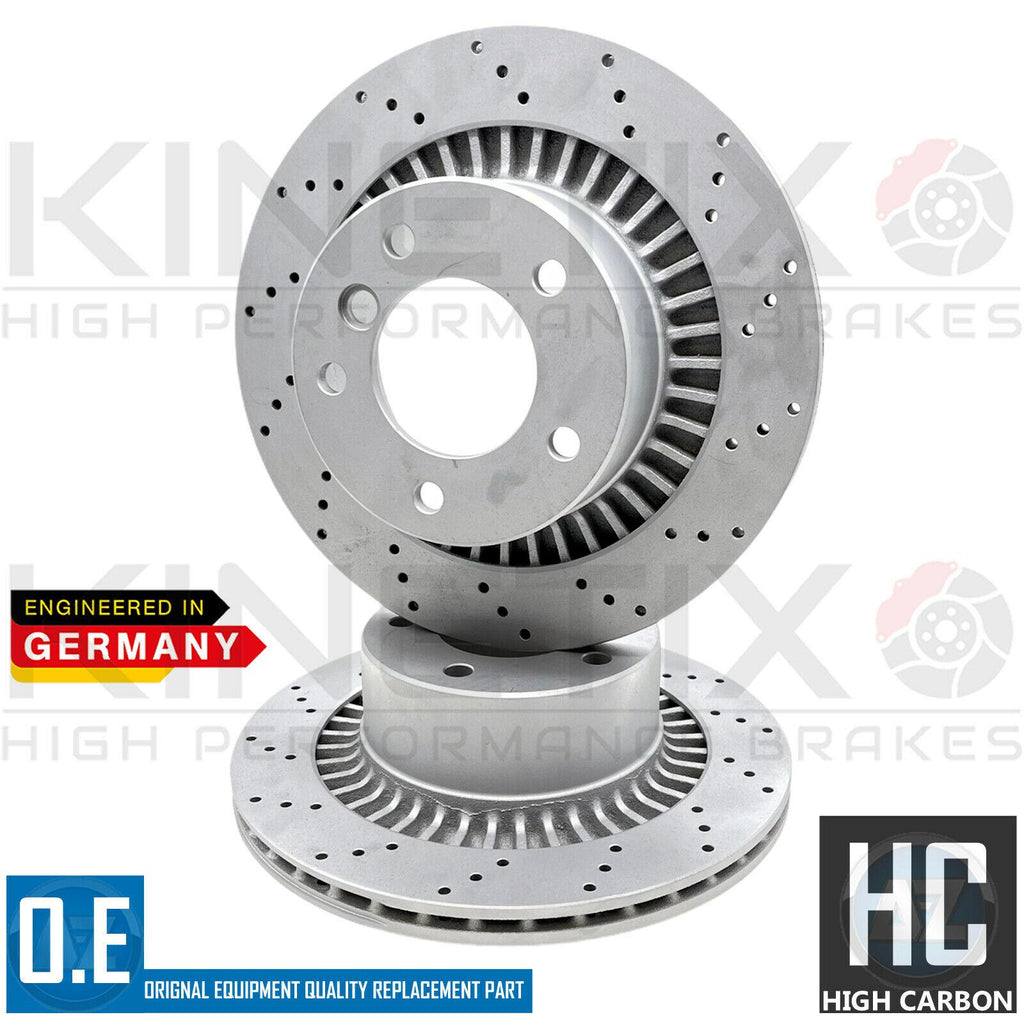 FOR MERCEDES G55 G63 AMG REAR DRILLED BRAKE DISCS PAIR 330mm COATED